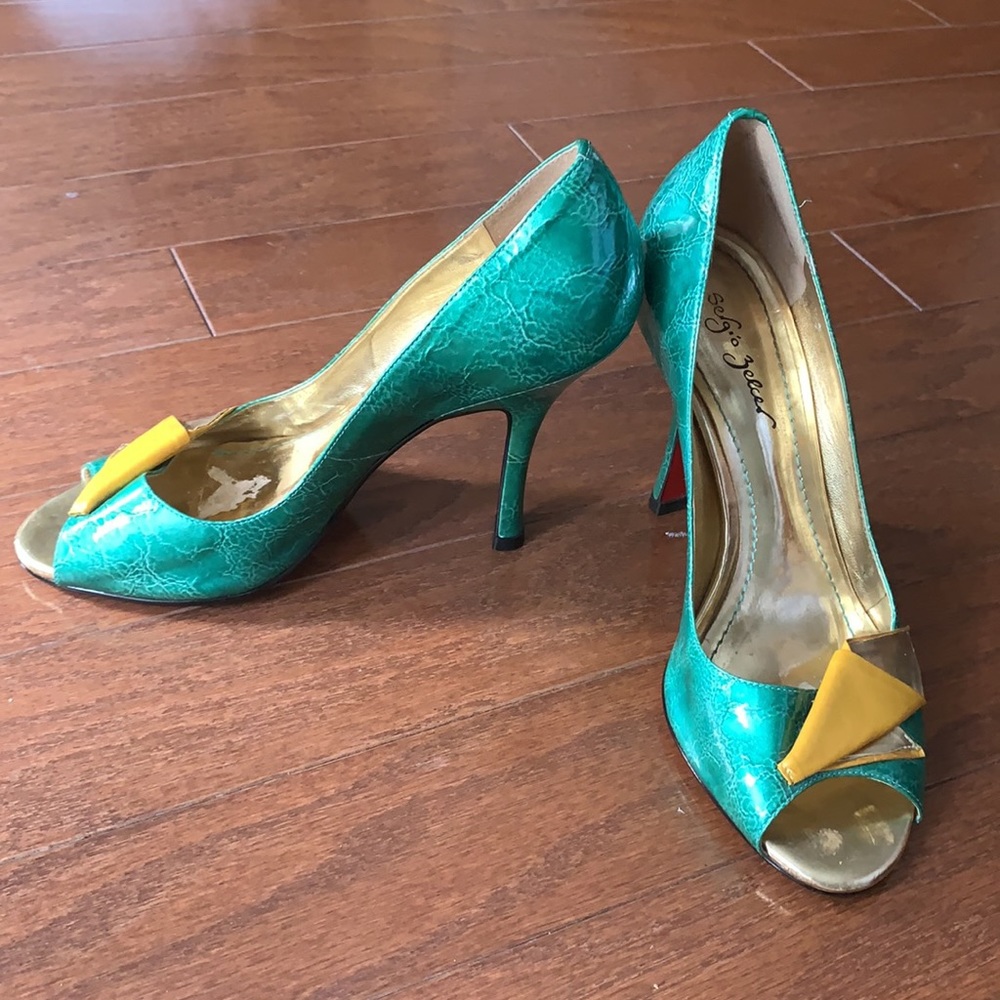 Sergio Zelcer Funky Retro Stiletto 4” Heels Pumps Size 6 Handmade in Brazil - Picture 15 of 15